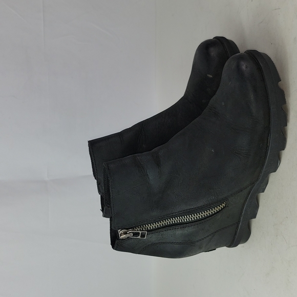 Sorel Shoes - Sorel Women's Joan of Arctic Wedge III Zip Waterproof Leather Wedge Boots